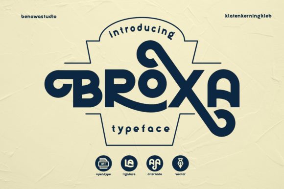 Broxa: A Vintage Display Font for Handmade Creations