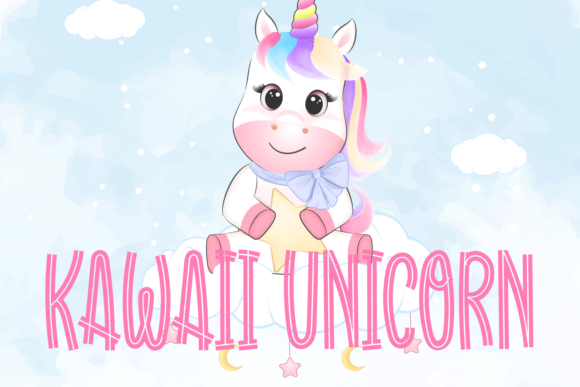 Kawaii Unicorn Font for Web Design Projects