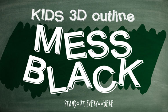 Kids 3D Outline Mess Black Font for Branding